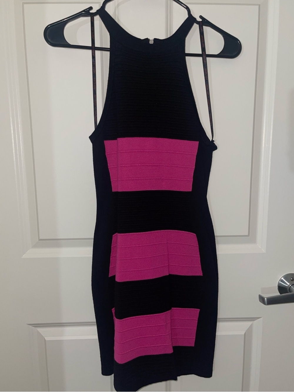G by Guess Black and pink bodycon dress